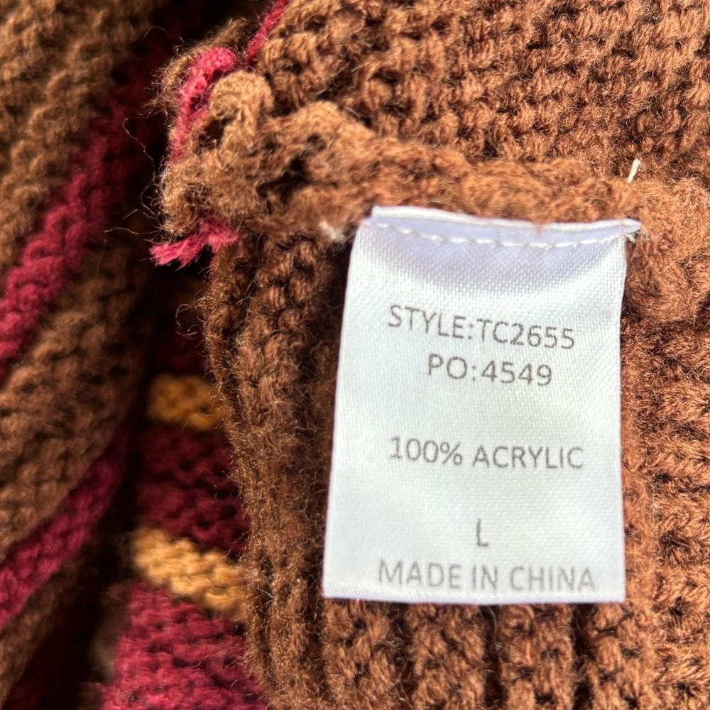 GiGiO USA Long Sleeve Oversized Color Gradient Sweater Size L - Picture 5 of 6